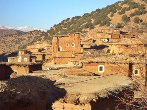 Berber village in ait bouguemez valley
