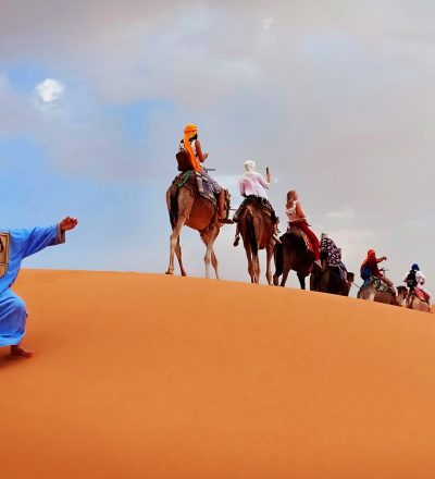Ride camels in Morocco